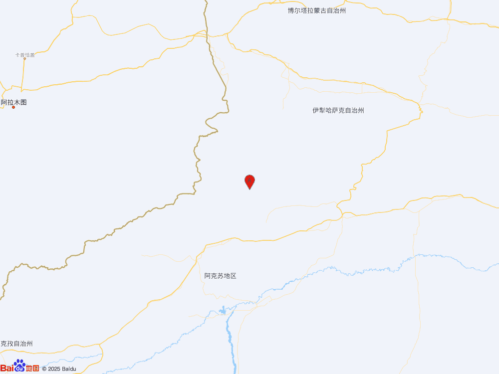 新疆阿克苏地区拜城县（北纬42.14度，东经81.20度）发生3.9级地震