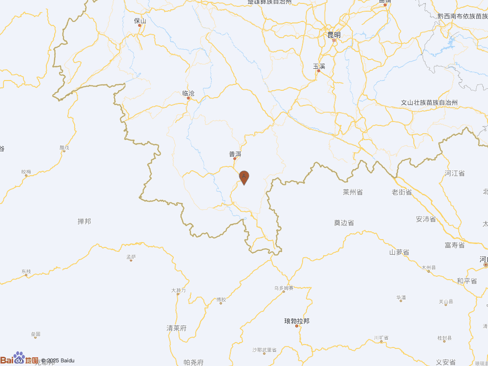 云南西双版纳州景洪市（北纬22.42度，东经101.14度）发生3.6级地震
