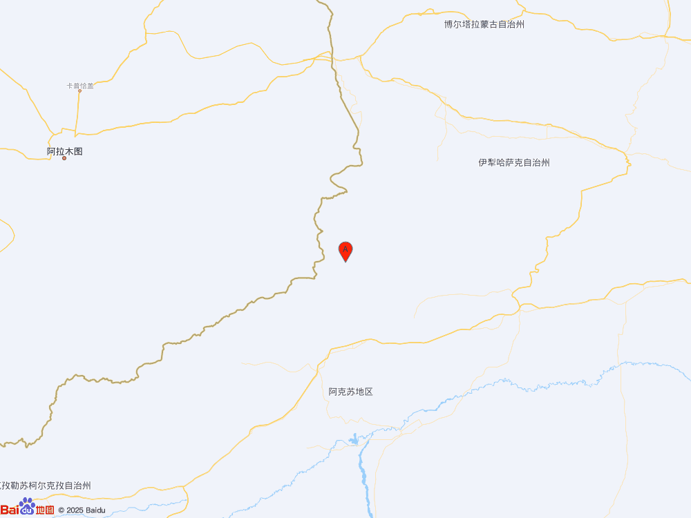 新疆阿克苏地区温宿县(北纬42.24度,东经80.59度)发生3.0级地震